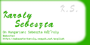 karoly sebeszta business card